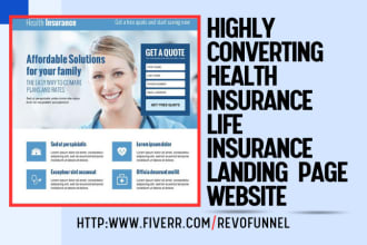 build health insurance landing page life insurance website insurance lead funnel