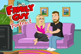 draw custom style portrait a family guy