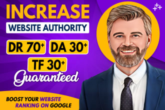 increase DR, domain rating, moz da, trust flow, url rating with SEO backlinks