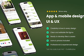 design modern mobile app UI UX in figma for ios and android