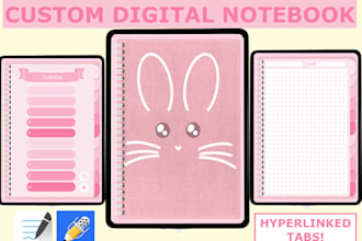 design hyperlinked digital notebook for personal or for your etsy shop