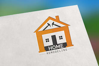 create modern handyman, real estate, renovation, roofing and service logo