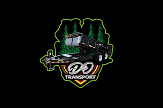 create a modern transport logistic dispatcher automotive towing truck logo