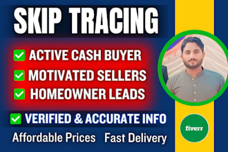 provide active cash buyer motivated seller leads skip tracing cold calling