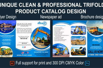 design trifold, product catalog, newspaper ad, flyer, brochure for your business