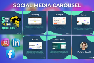 design creative linkedin carousel and instagram carousel posts