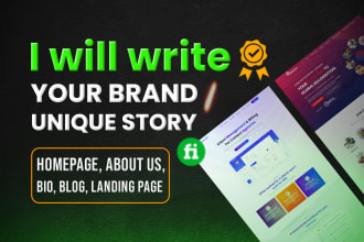 write your website homepage, about us, website content, brand story, bio, blog,
