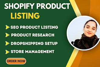 do shopify product listing and shopify data entry