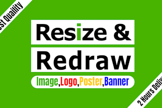 resize, redraw, recreate remake edit logo and image jpg png to vector