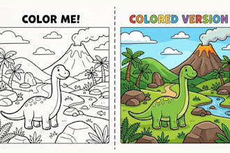 create digital coloring book pages for children or adults