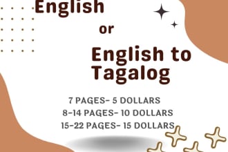 english and tagalog typing job, retype the scanned document