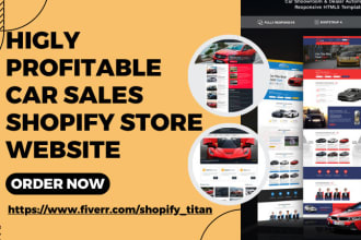 design quality car sales shopify store vehicle dealership car dealership website