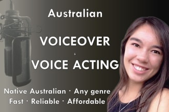 record an australian female voice over or narration