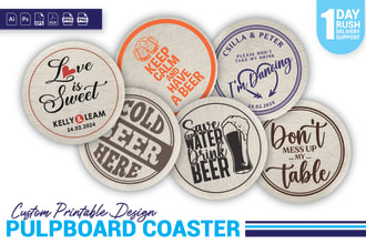 design beer coaster, paper coaster, pulpboard coaster