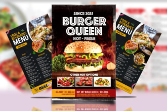 do professional foods flyer and restaurant menu flyer design