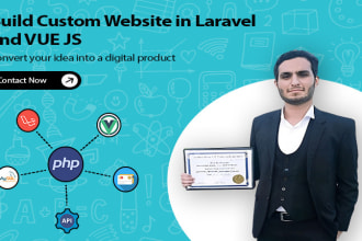 do full stack web development php laravel vue js rest API