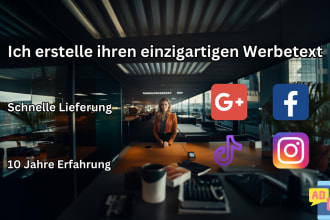 write high converting german google, facebook or instagram ad copy, auf deutsch
