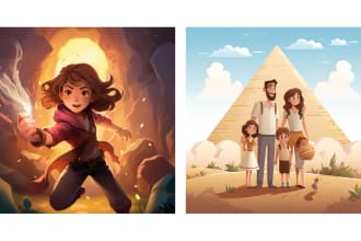illustrate fantasy and children book cover design