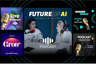 design professional podcast cover art or logo