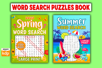 design custom word search puzzle book for amazon kdp