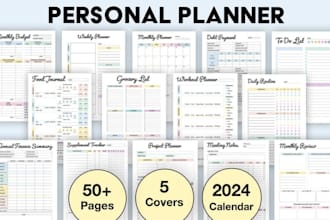 create digital downloads and etsy printable planners on canva for you