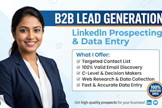 do b2b linkedin lead generation and data entry
