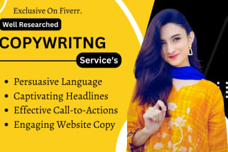 do highly persuasive unique copywriting for sales page and website