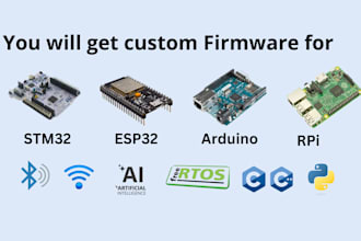 develop professional firmware for stm32 esp32 arduino rpi