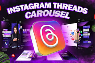 design eye catching instagram threads carousel for social media