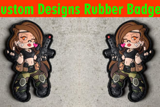 make custom design military pvc rubber logo patches