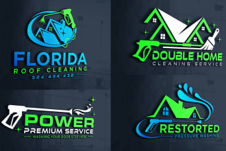 design pressure washing, power washing,home cleaning, real estate logo design