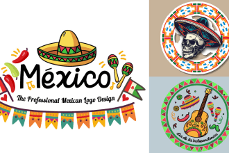 do design mexican dead day, sugar skull and traditional mexican style logo