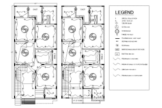 draw autocad 2d electrical plan, electrical drawings and plumbing layout