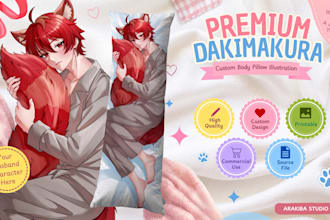 draw dakimakura illustration and body pillow for anime character or your oc