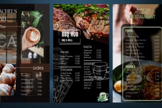 design minimalistic menu cards for cafe restaurant hotel etc