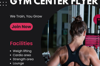 design gym or yoga flyers and posters within 12 hours
