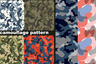 design and redesign camouflage seamless pattern for you