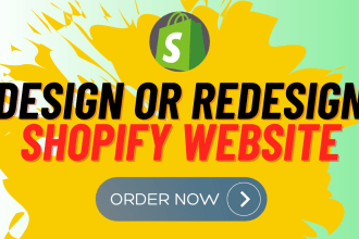 build shopify store, shopify website design and redesign