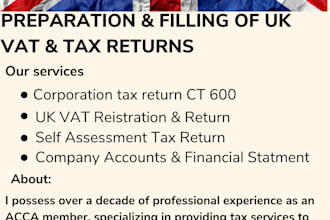 do UK vat, corporation tax return ct600, company registration, self assessment