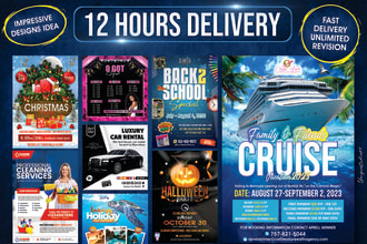 design a professional modern, event, party, cruse, club ,boxing, sports flyer
