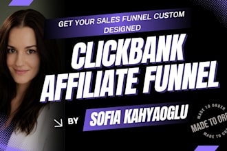 design clickbank affiliate marketing sales funnel and landing page