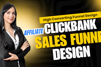 design clickbank affiliate marketing sales funnel and landing page