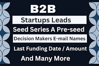 find b2b leads startups seed series a companies for you