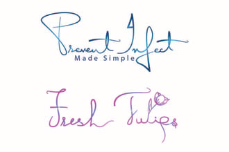design hand written signatures, autographs or cursive logo