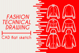 design a fashion technical drawing for clothing