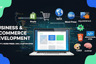 build a professional website on wordpress, shopify or wix