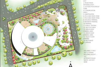 render architectural plan, elevation section, in photoshop