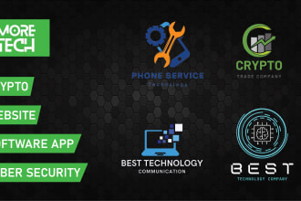 do modern tech cyber security, crypto, website, software and technology logo