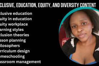 do inclusive and diversity, education assigned, equity, ppt or research writing