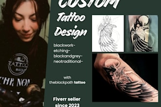 make custom tattoo design etching blackwork